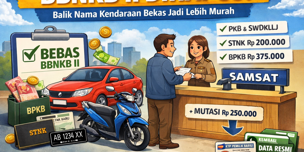BBNKB Mobil Bekas Dihapus, Urus STNK Kini Murah Dan Praktis